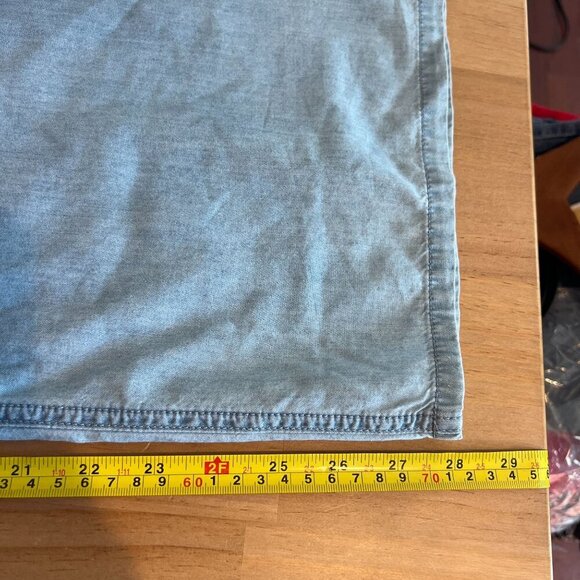 Michael Michael Kors Petite Chambray Elastic-Back Wide-Leg Pants PXL Sky Blue Wa - Picture 11 of 11